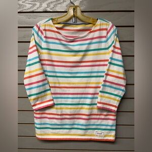 Talbots Multicolor Striped Long Sleeve Tee